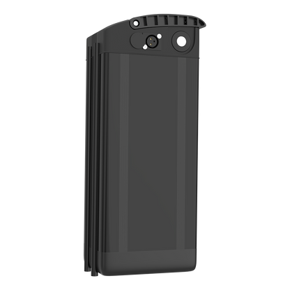 DEEPOWER black electric bike battery pack with charging ports isolated on white